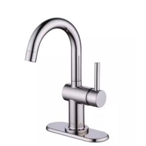 Dorind Single Hole Single-Handle Deck Mount High-Arc Bathroom Faucet in Polished