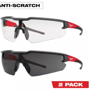 Clear and Tinted Anti-Scratch Safety Glasses (2-Pack)