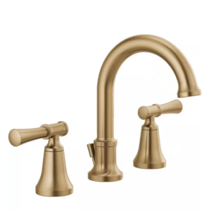 Chamberlain Gold 8 in. Widespread Double Handle Bathroom Faucet in Champagne Bro