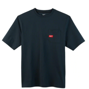 Men's 2X-Large Blue Heavy Duty Cotton/Polyester Short-Sleeve Pocket T-Shirt
