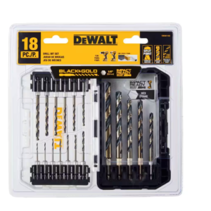 Black and Gold Impact Ready Metal Drill Bit Set (18-Piece)