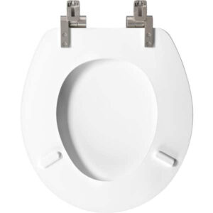 BEMIS Weston Round Soft Close Enameled Wood Closed Front Toilet Seat in White N