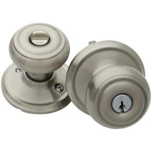 Schlage Georgian Satin Nickel Keyed Entry Door Knob F51 GEO 619