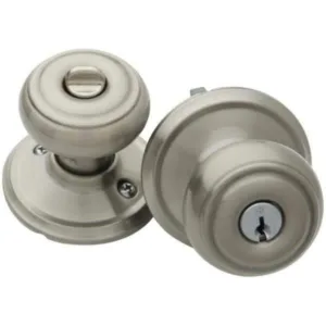 Schlage Georgian Satin Nickel Keyed Entry Door Knob F51 GEO 619