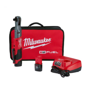 M12 FUEL 12V Lithium-Ion Brushless Cordless 1/2 in. Ratchet Kit W/ (2) 2.0Ah Bat