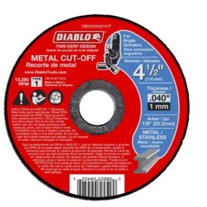 4-1/2 in. x 0.040 in. x 7/8 in. Thin Kerf Metal Cut-Off Disc (15-Pack)