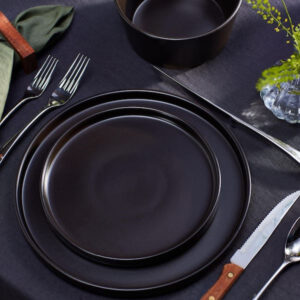Stone Lain Celina 16-Piece Black Matte Dinnerware Set - Service for 4