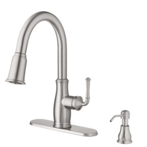 Glacier Bay Kagan Stainless Steel 15 in. H Pull Down Sprayer Kitchen Faucet