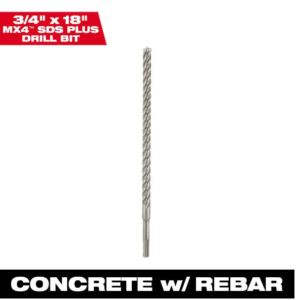 3/4 in. x 18 in. 4-Cutter SDS-PLUS Carbide Drill Bit