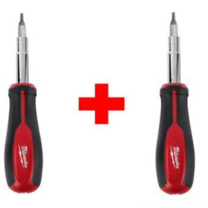 11-in-1 Multi-Tip Screwdriver with Square Drive Bits (2-Pack)