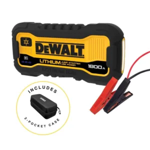DEWALT 1800 Peak Amp Lithium Jump Starter with USB Power Bank and Carrying Case