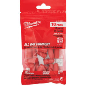 Red Disposable Earplugs (10-Pack) with 32 dB Noise Reduction Rating