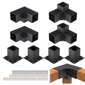 VEVOR Pergola Bracket Kit 6''x6'', 8pcs 3-Way Heavy Duty Corner Bracket Woodwor