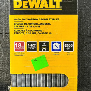 DEWALT 1/4 in. x 1-1/2 in. 18-Gauge Glue Collated Crown Finishing Staple 2500 P