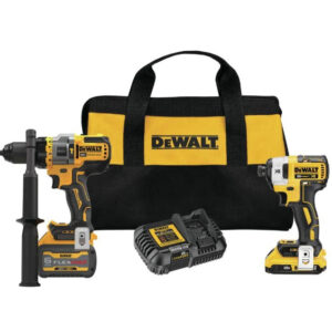 20V MAX Cordless Brushless Hammer Drill/Driver 2 Tool Combo Kit with FLEXVOLT AD