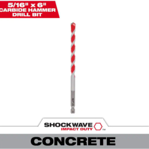 5/16 in. x 4 in. x 6 in. SHOCKWAVE Carbide Hammer Drill Bit
