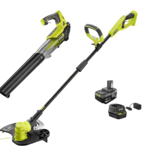 ONE+ 18V Cordless Battery String Trimmer/Edger and Jet Fan Blower Combo Kit with