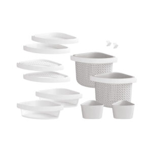Sterling STORE+ 12-Piece Wall Mounted Shower Caddy in White Finish