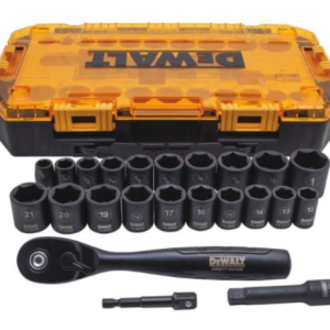 3/8 in. Drive Combination Deep Impact Socket Set with Ratchet (23-Piece)