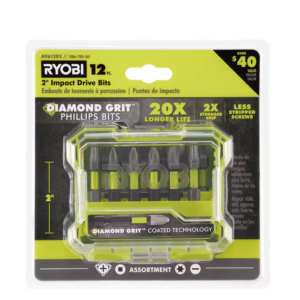 2 in. Diamond Grit Impact Drive Bits (12-Piece)