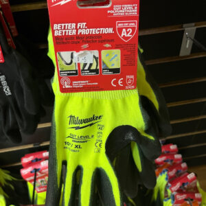 milwaukee glove lvl 2 high viz XL