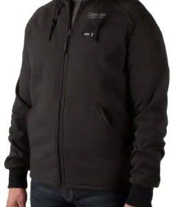 Men's Medium M12 12V Lithium-Ion Cordless AXIS Black Heated Quilted Hooded Jacke