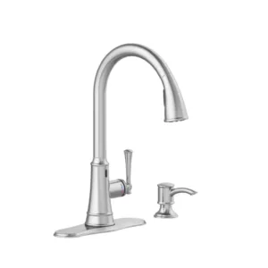 Hemming Single-Handle Touchless Pull Down Sprayer Kitchen Faucet with Soap Dispe