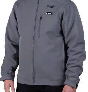 Men's Large M12 12V Lithium-Ion Cordless TOUGHSHELL Gray Heated Jacket Kit with