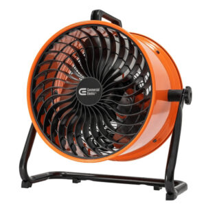 Commercial Electric 16 in. 3-Speed Drum Floor Fan in Orange High Velocity Turbo