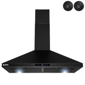 AKDY 30 in. Convertible Black Painted Stainless Steel Wall Mount Range Hood