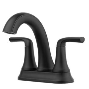 Ladera 4 in. Centerset Double Handle Bathroom Faucet in Matte Black