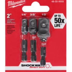 SHOCKWAVE Impact Duty 1/4 in. Hex Shank Socket Adapter Set (3-Piece)