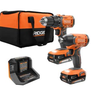 18V Cordless 2-Tool Combo Kit with 1/2 in. Drill/Driver, 1/4 in. Impact Driver,
