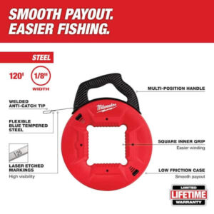 Milwaukee 1/8 in. x 120 ft. Steel Fish Tape