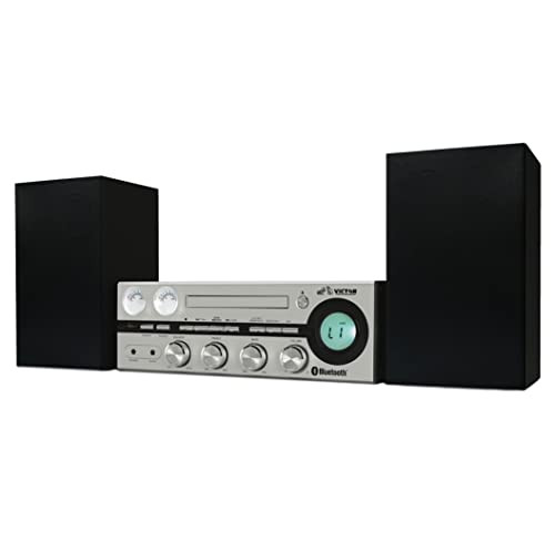 Victor VDTS-4450 Milwaukee 50 Watt Desktop CD Stereo System with Bluetooth, Squ