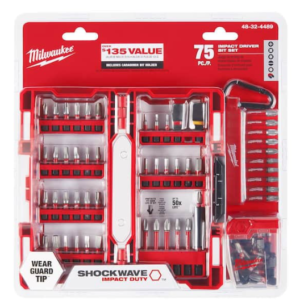 SHOCKWAVE Impact Duty Alloy Steel Screw Driver Bit Set with Carabiner (75-Piece)