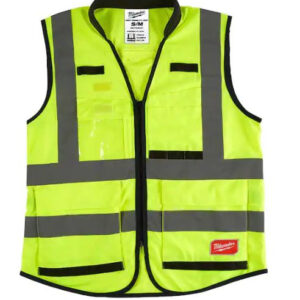 Performance Small/Medium Yellow Class 2 High Visibility Safety Vest with 15 Pock