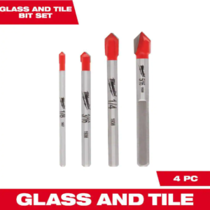 Carbide Glass and Tile Drill Bit Set (4-Pack)