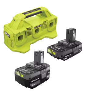 ONE+ 6-Port Fast Charger Kit with (1) 4.0 Ah Battery and (1) 2.0 Ah Battery