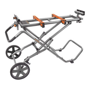 Universal Mobile Miter Saw Stand with Mounting Braces