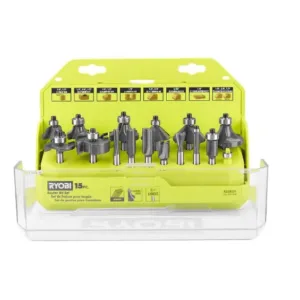 Shank Carbide Router Bit Set (15-Piece)