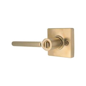 Defiant Tonebridge Brushed Gold Bed/Bath Door Lever with Square Rose 32LS3XM01A