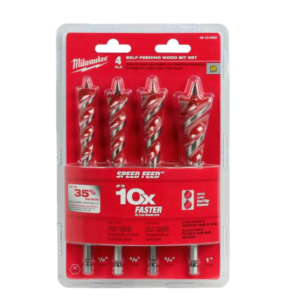 SPEED FEED Auger Wood Drilling Bit Set (4-Piece)