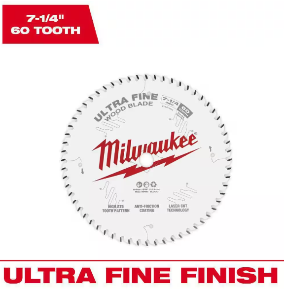 7-1/4 in. x 60-Tooth Carbide Ultra Fine Finish Circular Saw Blade