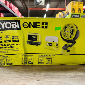 RYOBI ONE+ 18V 3-Tool Campers Kit with Light, Speaker, Fan