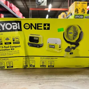 RYOBI ONE+ 18V 3-Tool Campers Kit with Light, Speaker, Fan