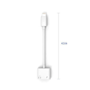 Tzumi 2-in-1 Lightning to Headphone Audio and Charger Adapter