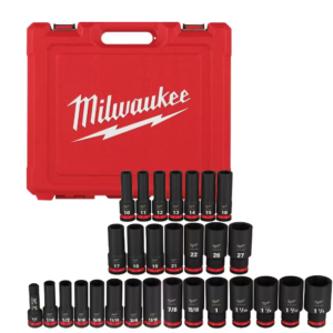 SHOCKWAVE 1/2 in. Drive SAE and Metric 6 Point Impact Socket Set (29-Piece)