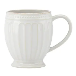 Lenox French Perle Groove 4-Piece Traditional Pale Ivory Stoneware Dinnerware S