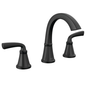 Delta Geist 8 in. Widespread Double-Handle Bathroom Faucet in Matte Black